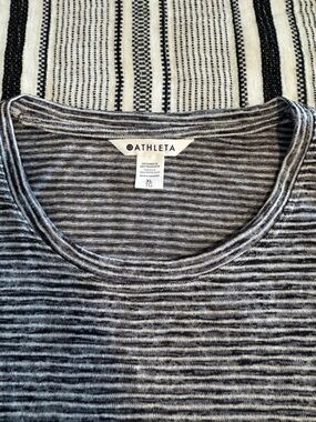 Athleta Navy/Black Striped Crew Neck tank top